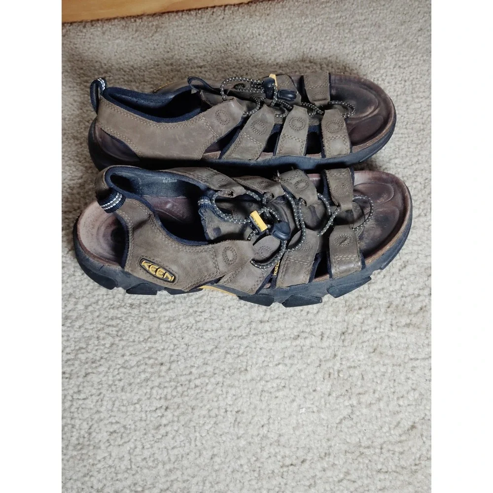 KEEN Daytona II Leather Fisherman Sandals Brown Men's 10.5 Comfort Outdoor Beach